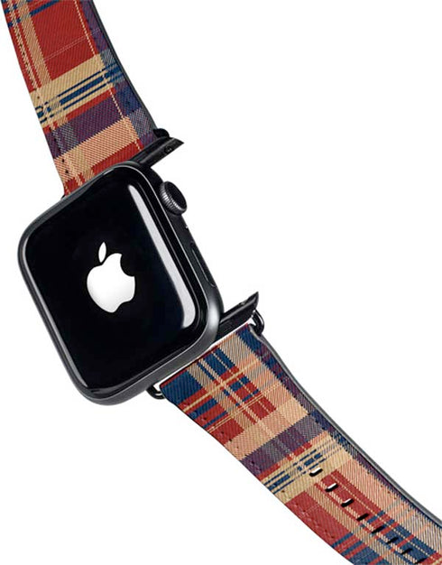Red and Blue Plaid Apple Watch Band 42-44mm