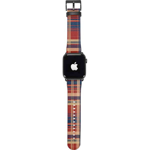 Red and Blue Plaid Apple Watch Band 42-44mm