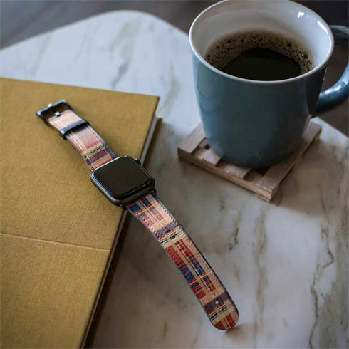 Red and Blue Plaid Apple Watch Band 42-44mm