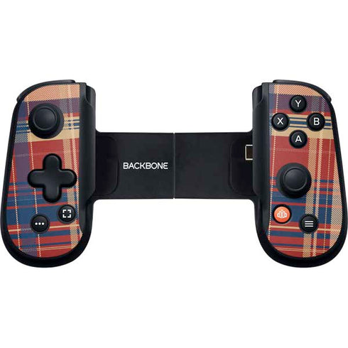 Red and Blue Plaid Backbone One for iPhone Game Controller Skin
