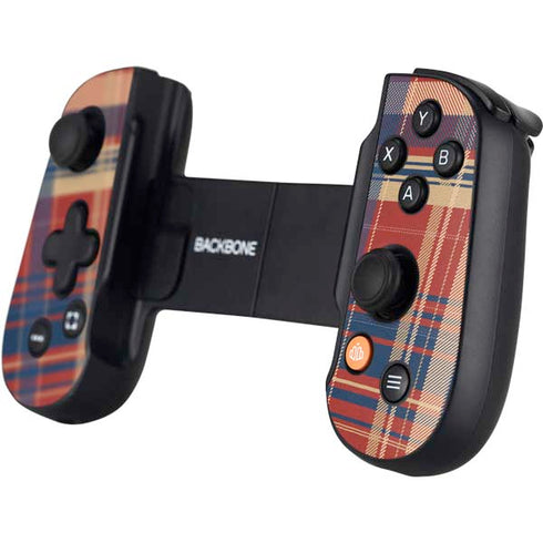 Red and Blue Plaid Backbone One for iPhone Game Controller Skin