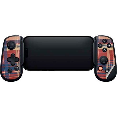 Red and Blue Plaid Backbone One for iPhone Game Controller Skin