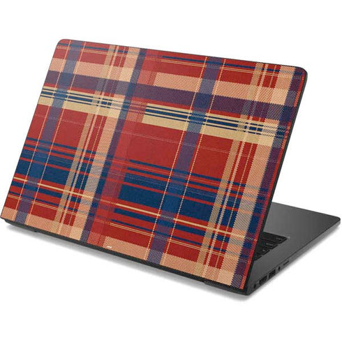 Red and Blue Plaid Dell Chromebook Skin