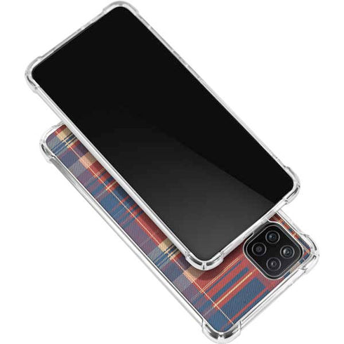 Red and Blue Plaid Galaxy A12 Clear Case