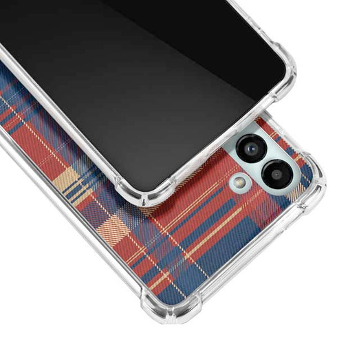Red and Blue Plaid Galaxy A13 5G Clear Case