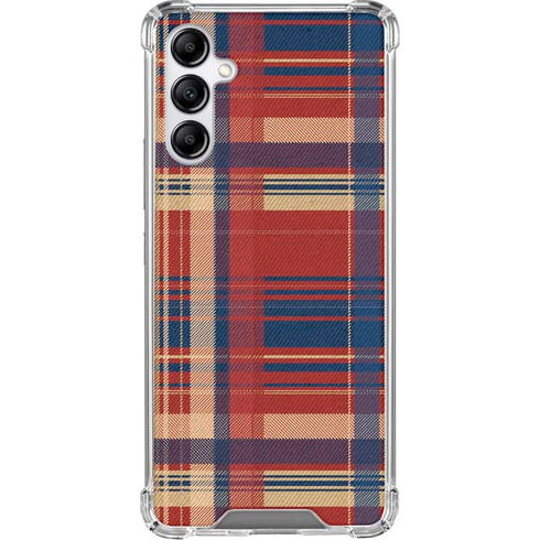Red and Blue Plaid Galaxy A15 5G Clear Case