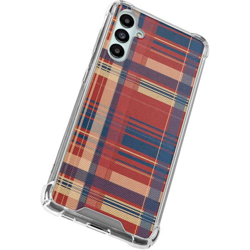 Red and Blue Plaid Galaxy A15 5G Clear Case
