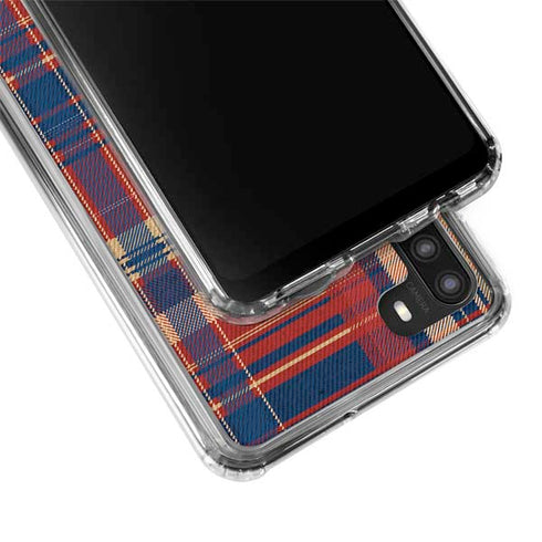 Red and Blue Plaid Galaxy A21 Clear Case