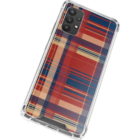 Red and Blue Plaid Galaxy A32 5G Clear Case