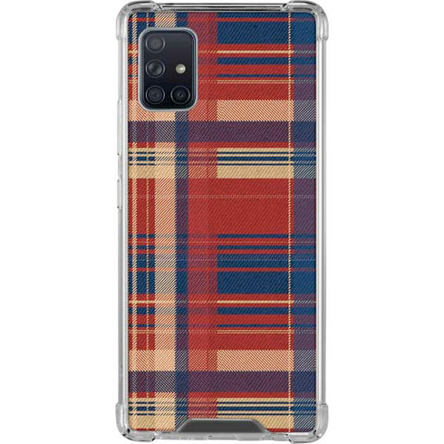 Red and Blue Plaid Galaxy A51 5G Clear Case