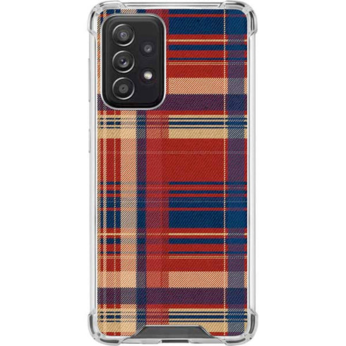 Red and Blue Plaid Galaxy A52 5G Clear Case