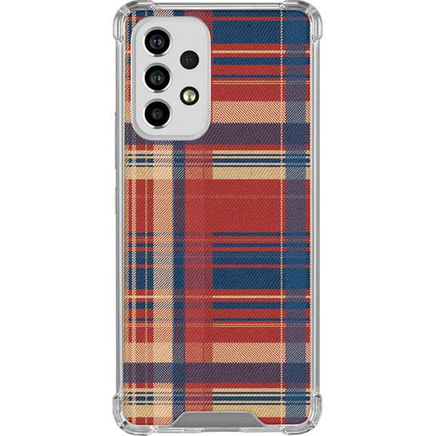 Red and Blue Plaid Galaxy A53 5G Clear Case