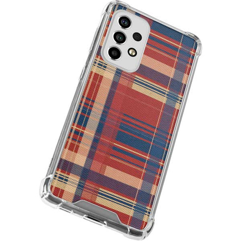 Red and Blue Plaid Galaxy A53 5G Clear Case