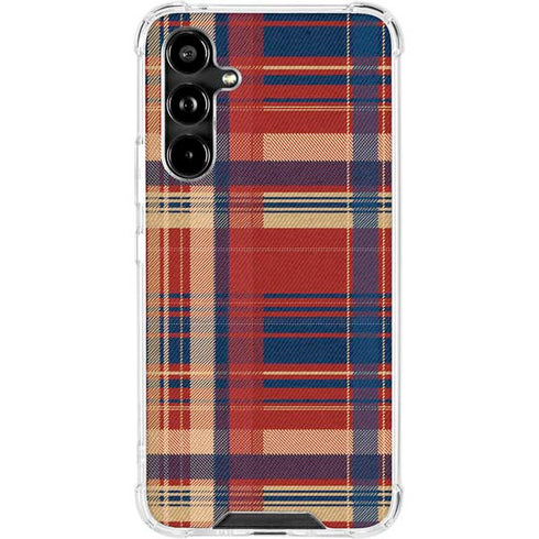 Red and Blue Plaid Galaxy A54 5G Clear Case