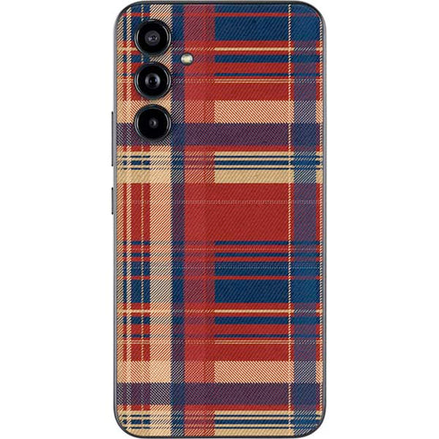 Red and Blue Plaid Galaxy A54 5G Skin