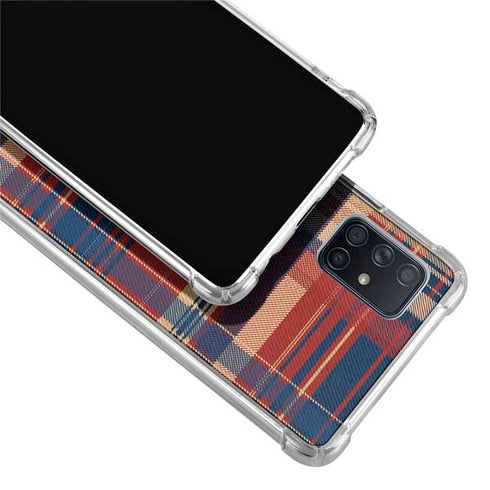 Red and Blue Plaid Galaxy A71 5G Clear Case