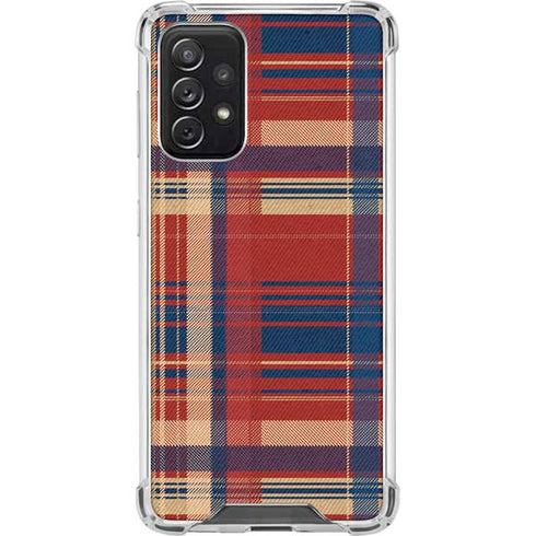 Red and Blue Plaid Galaxy A72 5G Clear Case