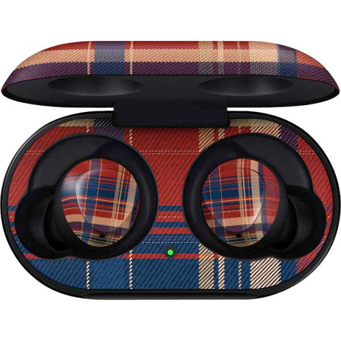 Red and Blue Plaid Galaxy Buds Skin
