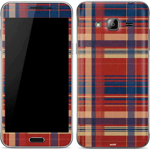 Red and Blue Plaid Galaxy J3 Skin