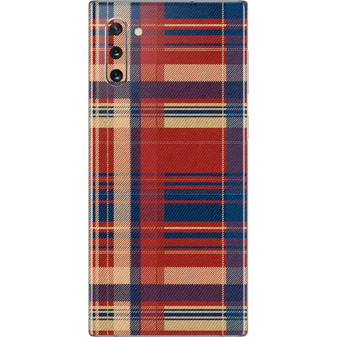 Red and Blue Plaid Galaxy Note 10 Skin