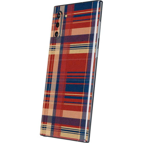 Red and Blue Plaid Galaxy Note 10 Skin