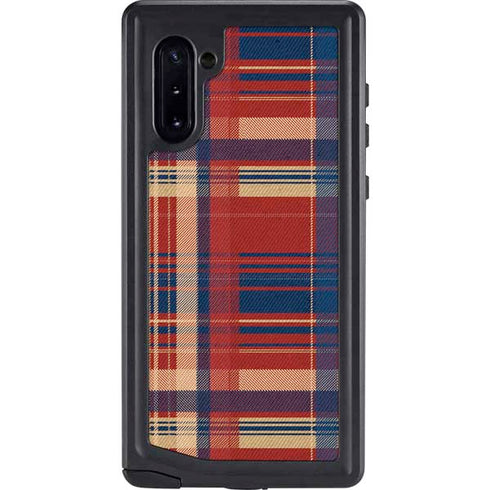 Red and Blue Plaid Galaxy Note 10 Waterproof Case