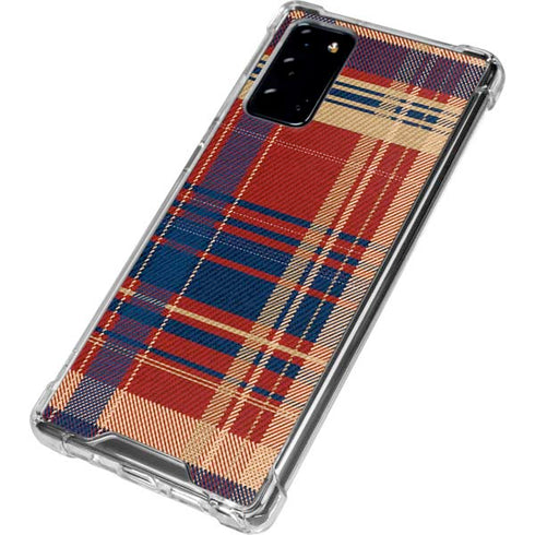 Red and Blue Plaid Galaxy Note20 5G Clear Case