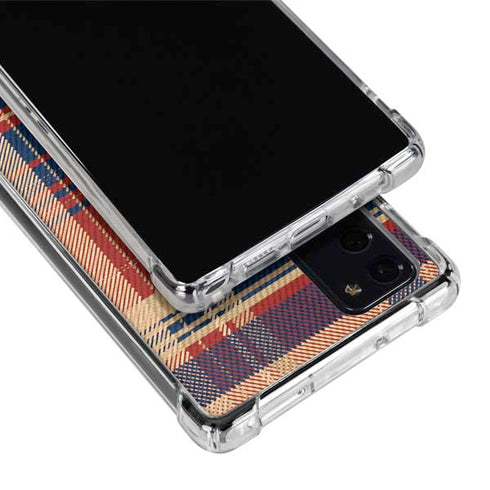 Red and Blue Plaid Galaxy Note20 5G Clear Case