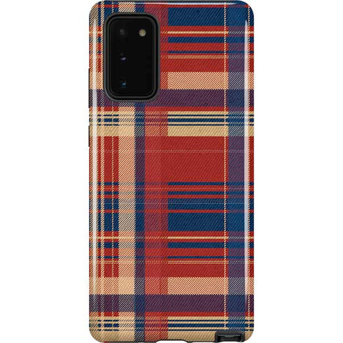 Red and Blue Plaid Galaxy Note20 5G Pro Case