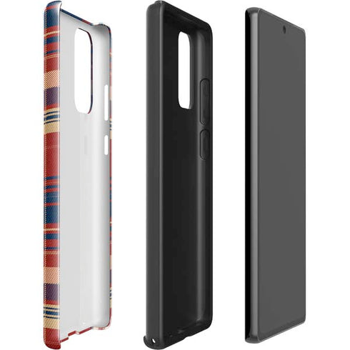 Red and Blue Plaid Galaxy Note20 5G Pro Case