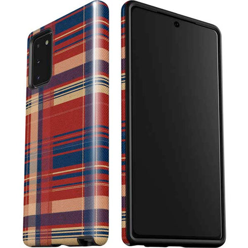 Red and Blue Plaid Galaxy Note20 5G Pro Case