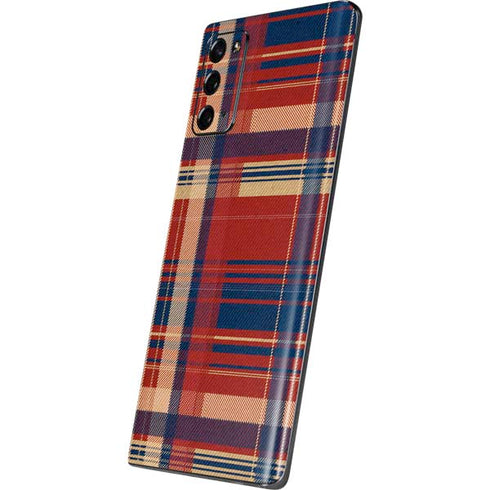 Red and Blue Plaid Galaxy Note20 5G Skin