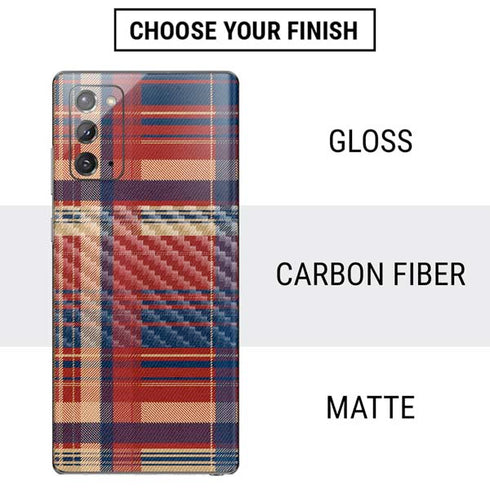 Red and Blue Plaid Galaxy Note20 5G Skin