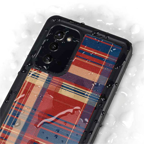 Red and Blue Plaid Galaxy Note20 5G Waterproof Case