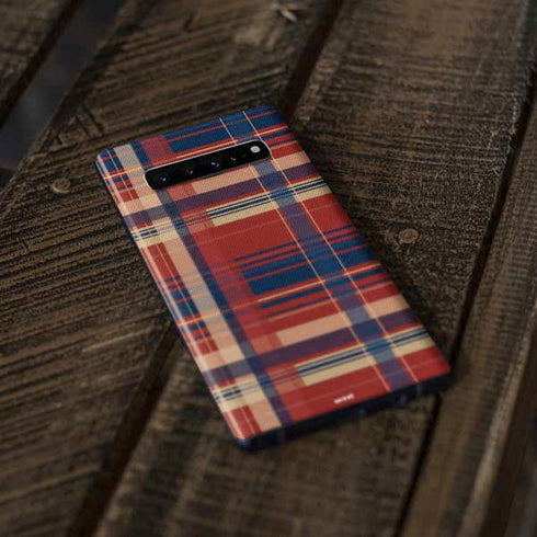 Red and Blue Plaid Galaxy S10 Skin
