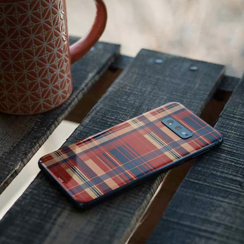 Red and Blue Plaid Galaxy S10e Skin