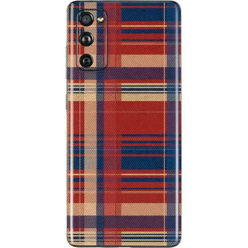 Red and Blue Plaid Galaxy S20 Fan Edition Skin