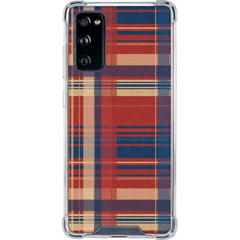 Red and Blue Plaid Galaxy S20 FE Clear Case
