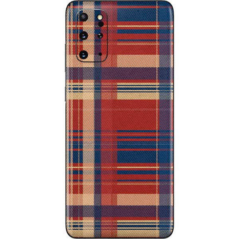 Red and Blue Plaid Galaxy S20 Plus Skin