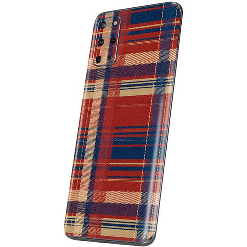 Red and Blue Plaid Galaxy S20 Plus Skin