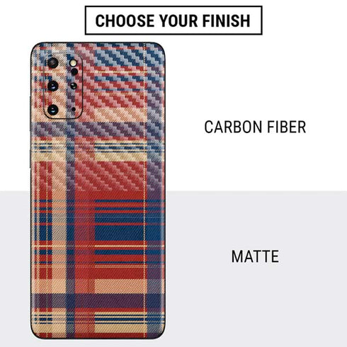 Red and Blue Plaid Galaxy S20 Plus Skin