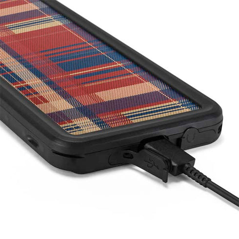 Red and Blue Plaid Galaxy S20 Plus Waterproof Case