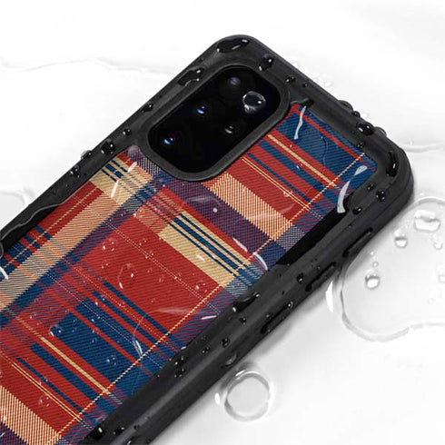 Red and Blue Plaid Galaxy S20 Plus Waterproof Case