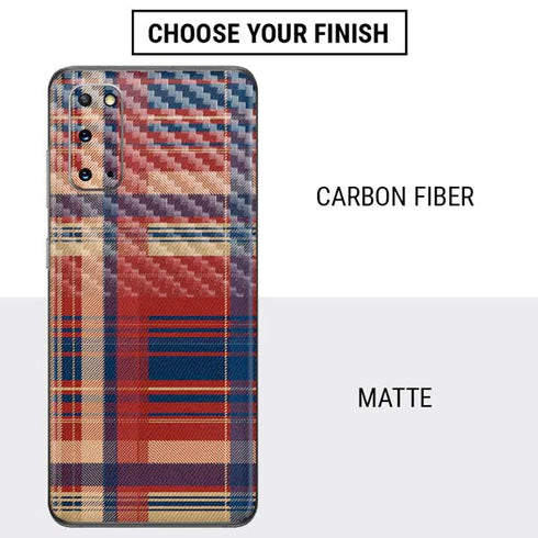 Red and Blue Plaid Galaxy S20 Skin