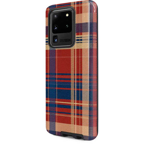 Red and Blue Plaid Galaxy S20 Ultra 5G Pro Case