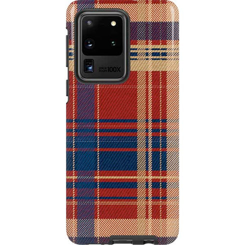 Red and Blue Plaid Galaxy S20 Ultra 5G Pro Case