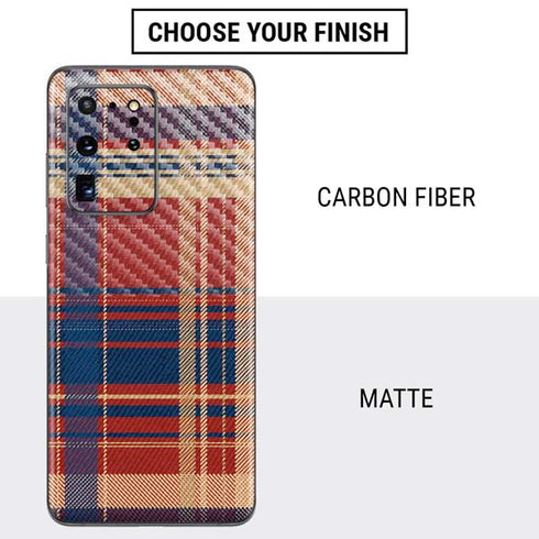 Red and Blue Plaid Galaxy S20 Ultra 5G Skin