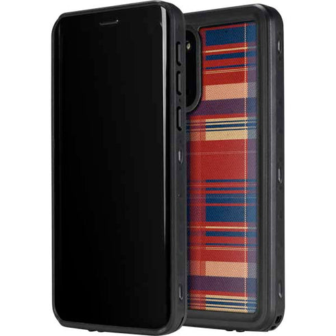 Red and Blue Plaid Galaxy S20 Waterproof Case