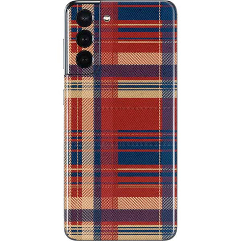Red and Blue Plaid Galaxy S21 5G Skin