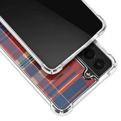 Red and Blue Plaid Galaxy S21 FE Clear Case